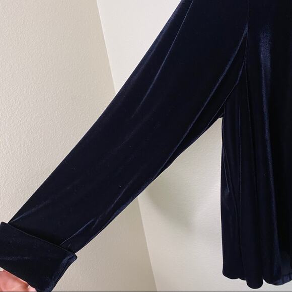 Metaphor Black Velvet Drape Open Cardigan Sz Small - Picture 5 of 12